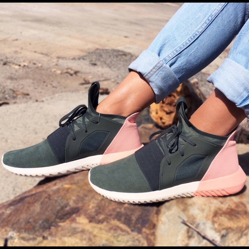 Adidas Tubular Defiant Olive Pink Sneaker sz 6